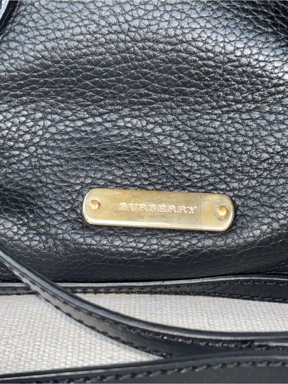 Black Burberry Orchard Leather Handbag with Gold Tone Hardware - Picture 2 of 13